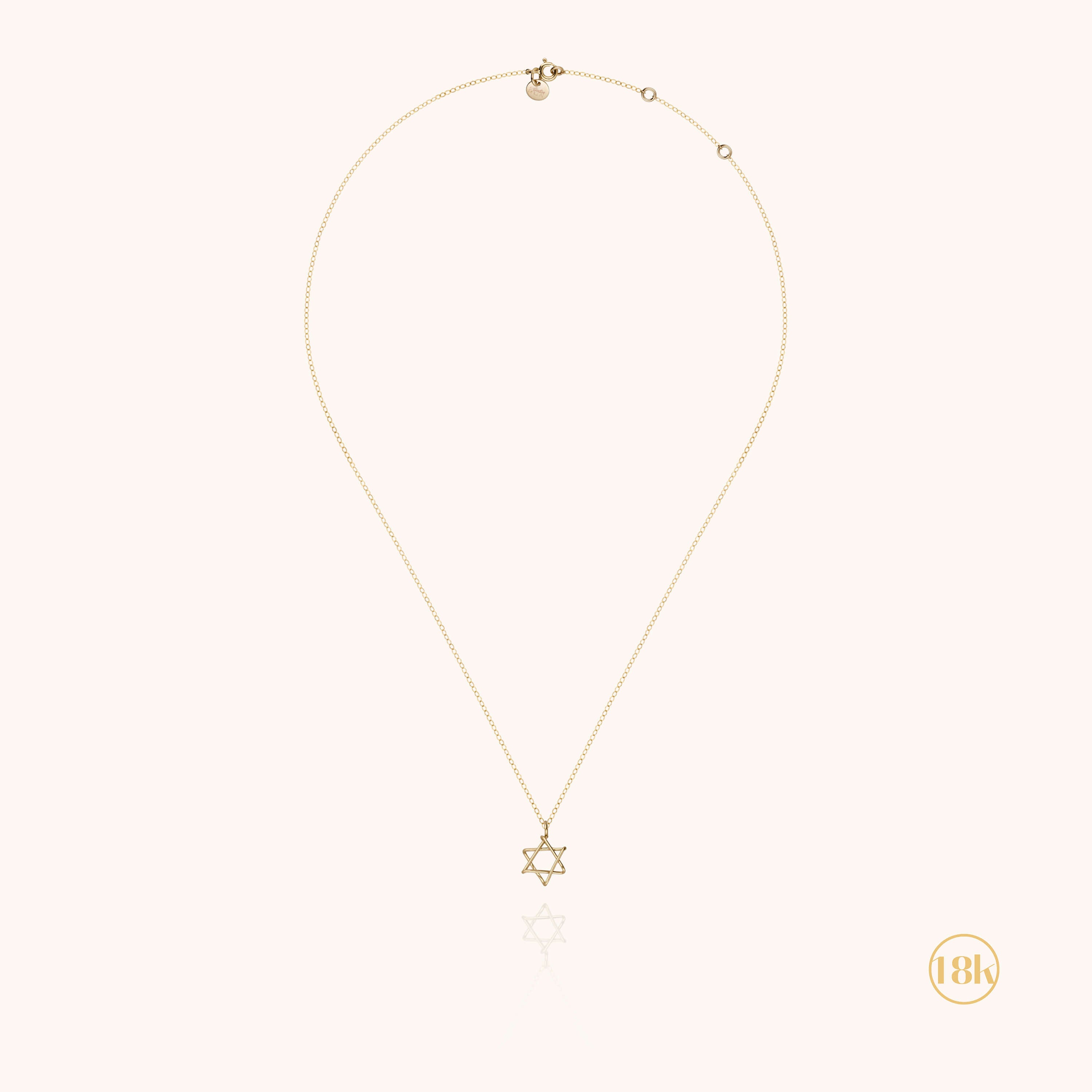 Collier Charms Symbolic Étoile de David - or jaune 750/1000