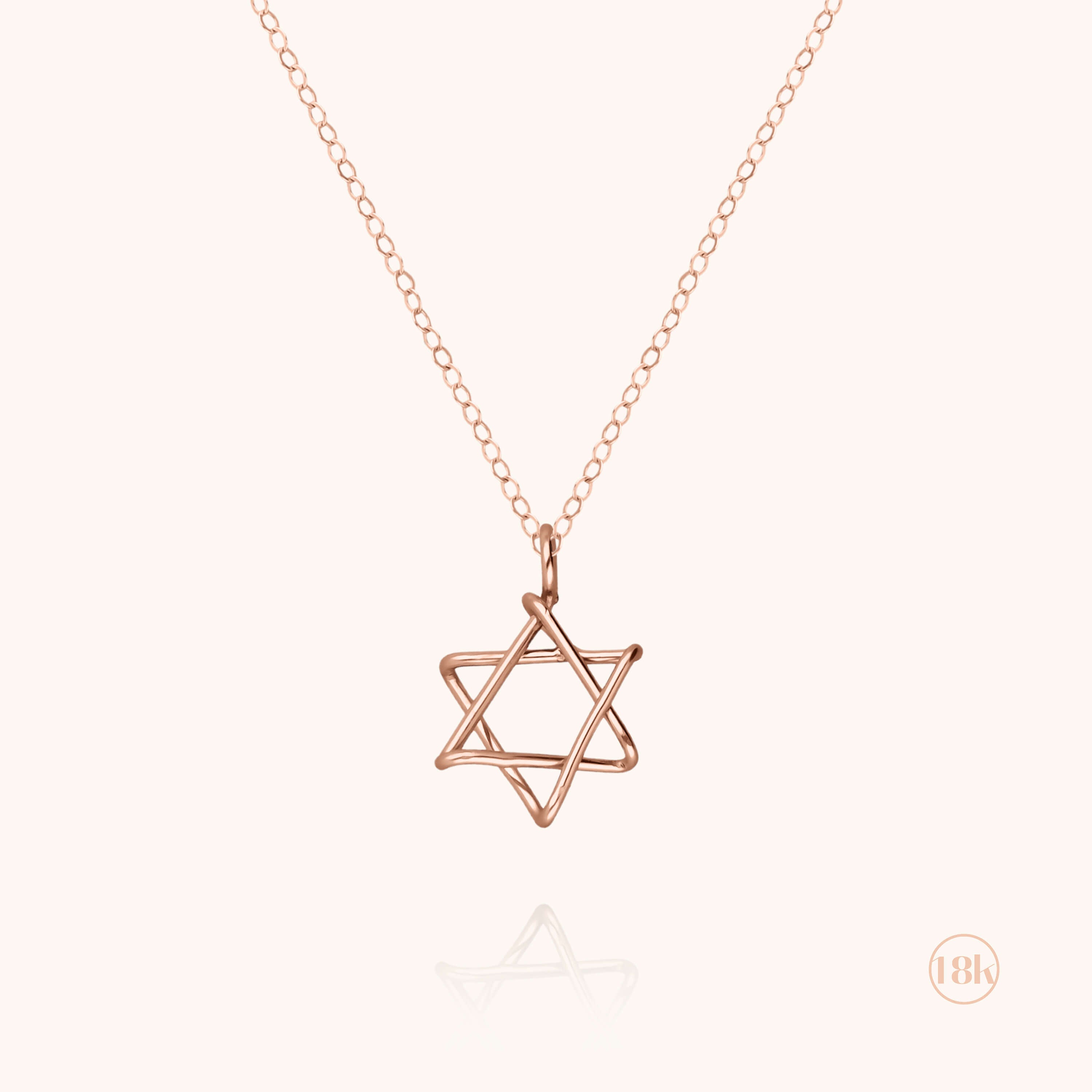 Collier Charms Symbolic Étoile de David - or rose 750/1000