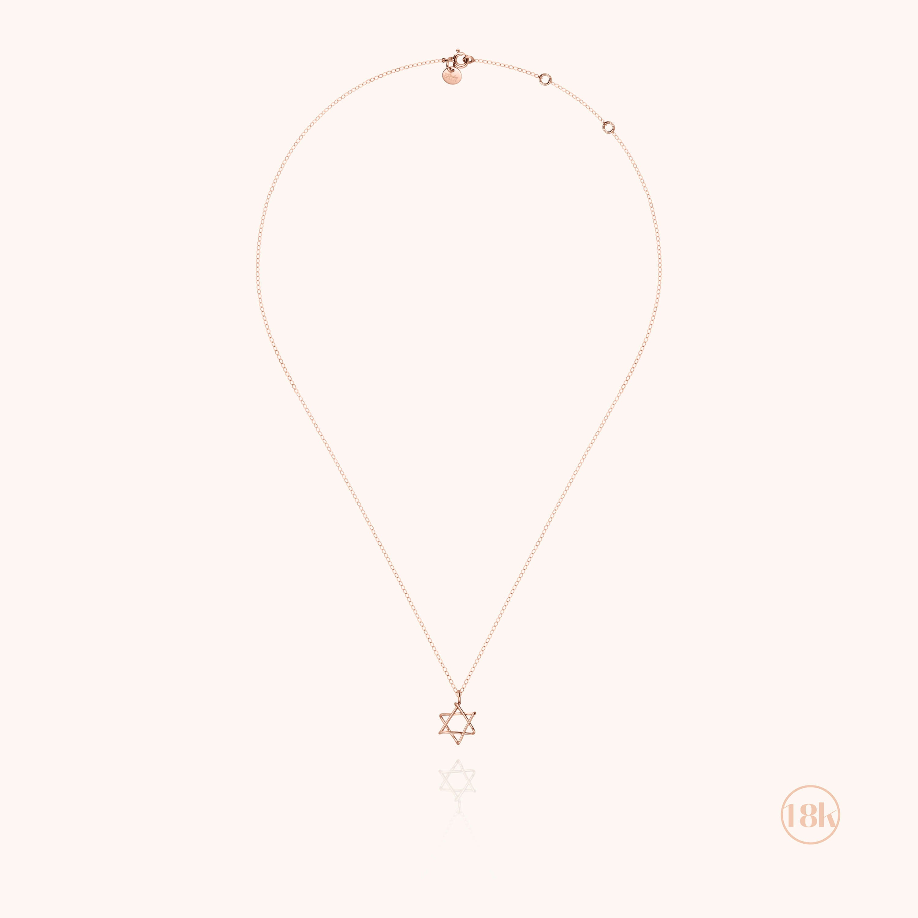 Collier Charms Symbolic Étoile de David - or rose 750/1000