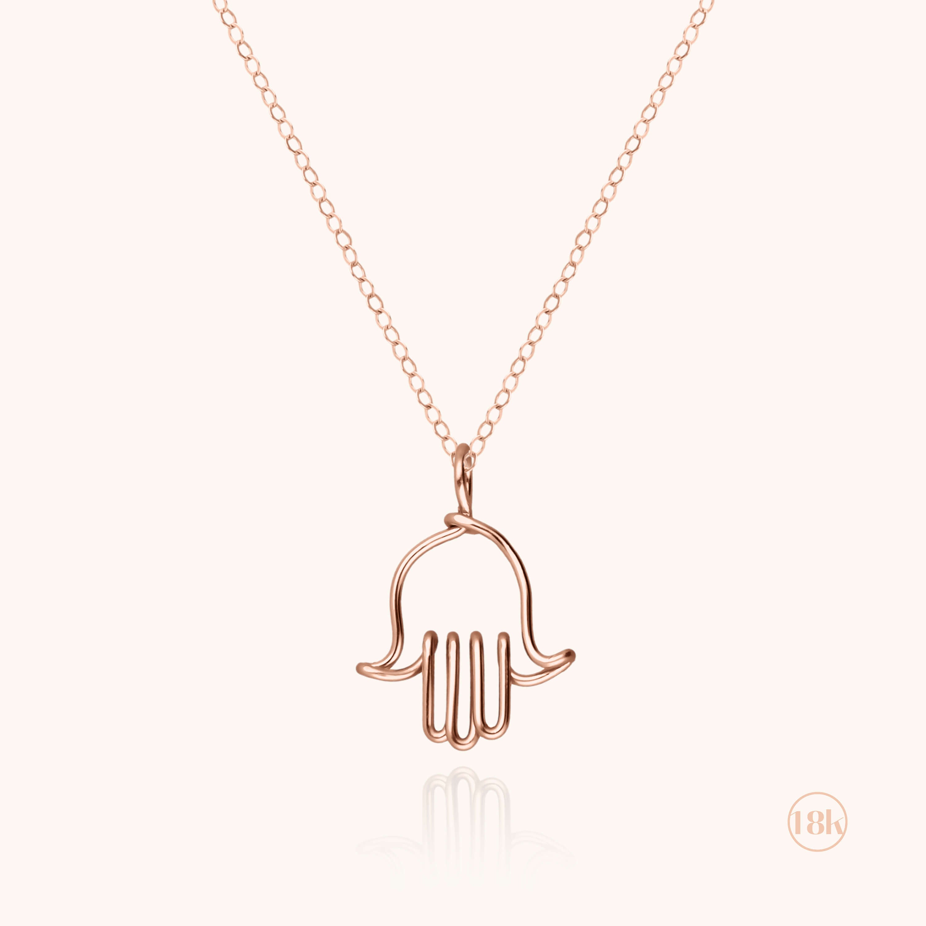 Collier Charms Symbolic Main de Fatma - or rose 750/1000