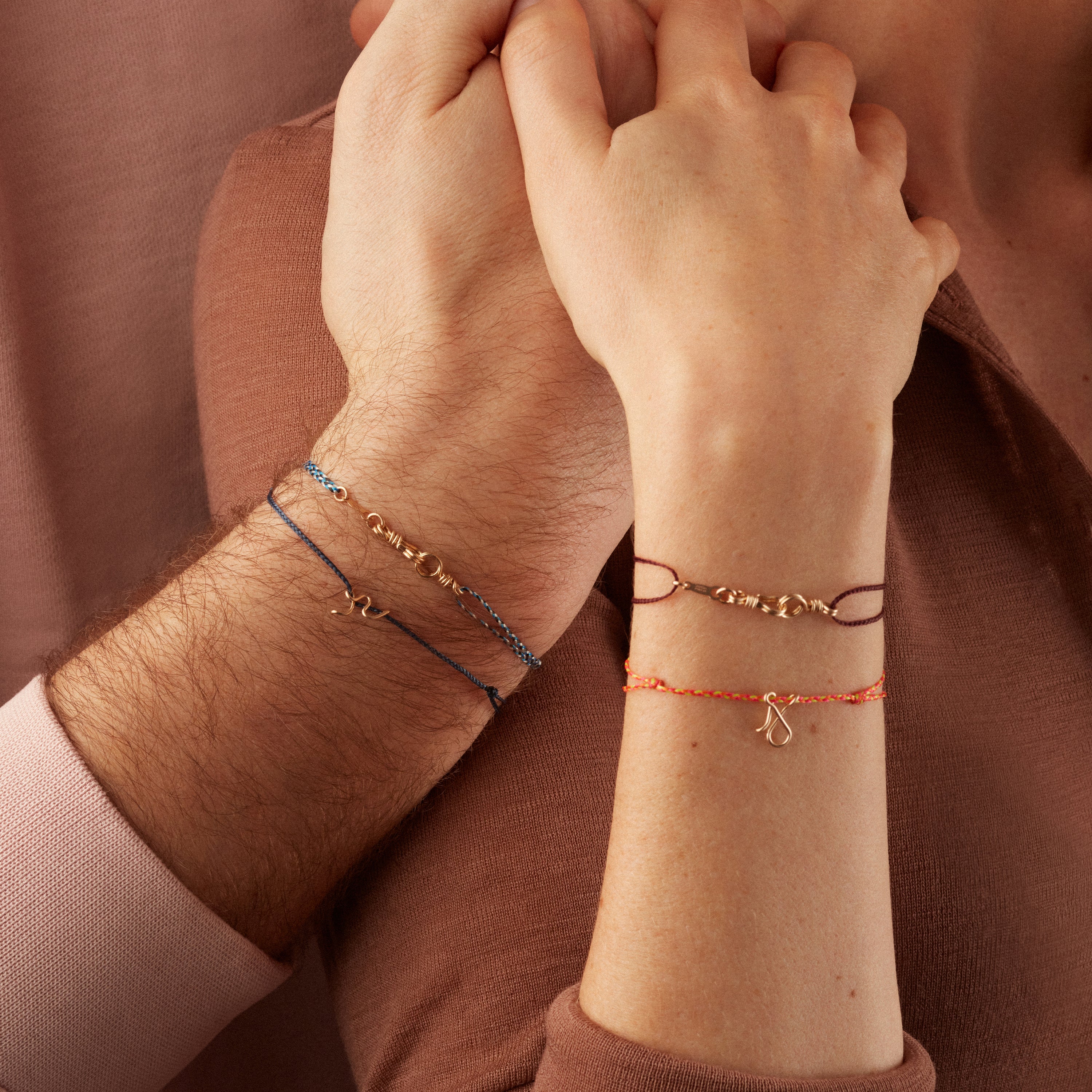 Attache moi Initiale Cord Bracelet - 14k yellow gold filled