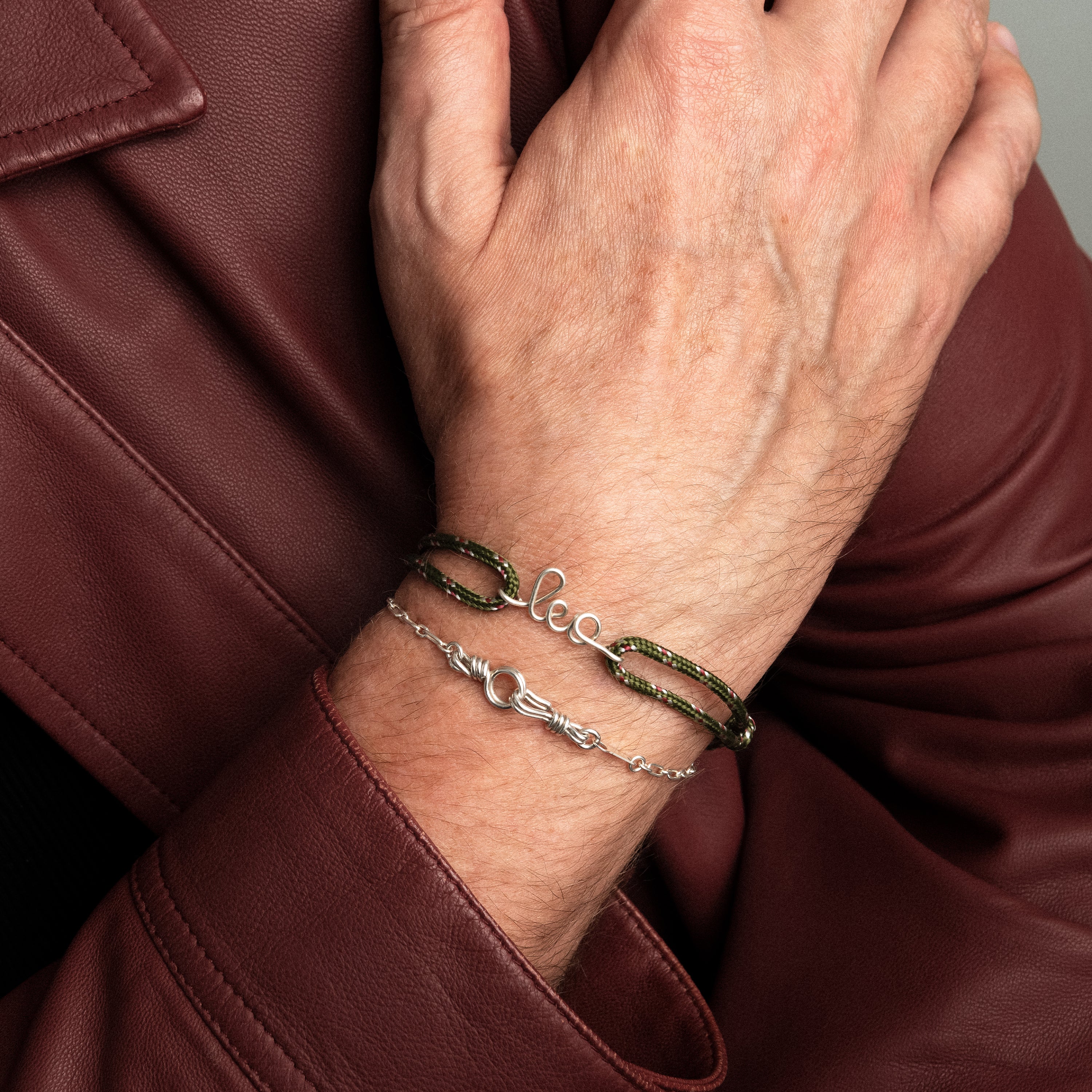 Bracelet Cordon Knot Personnalisé Homme - argent