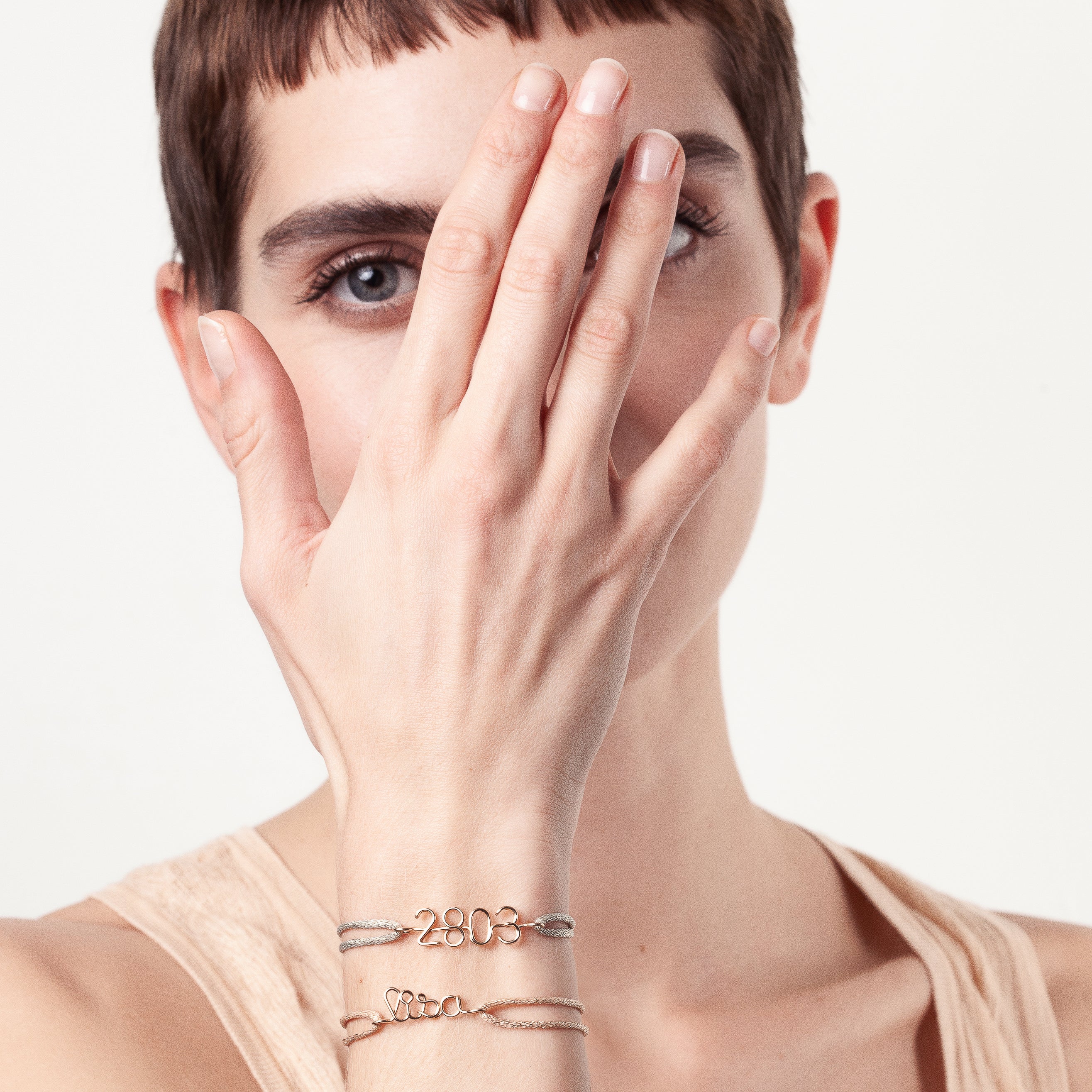 Lurex Personalized Cord Bracelet - 14k yellow gold filled