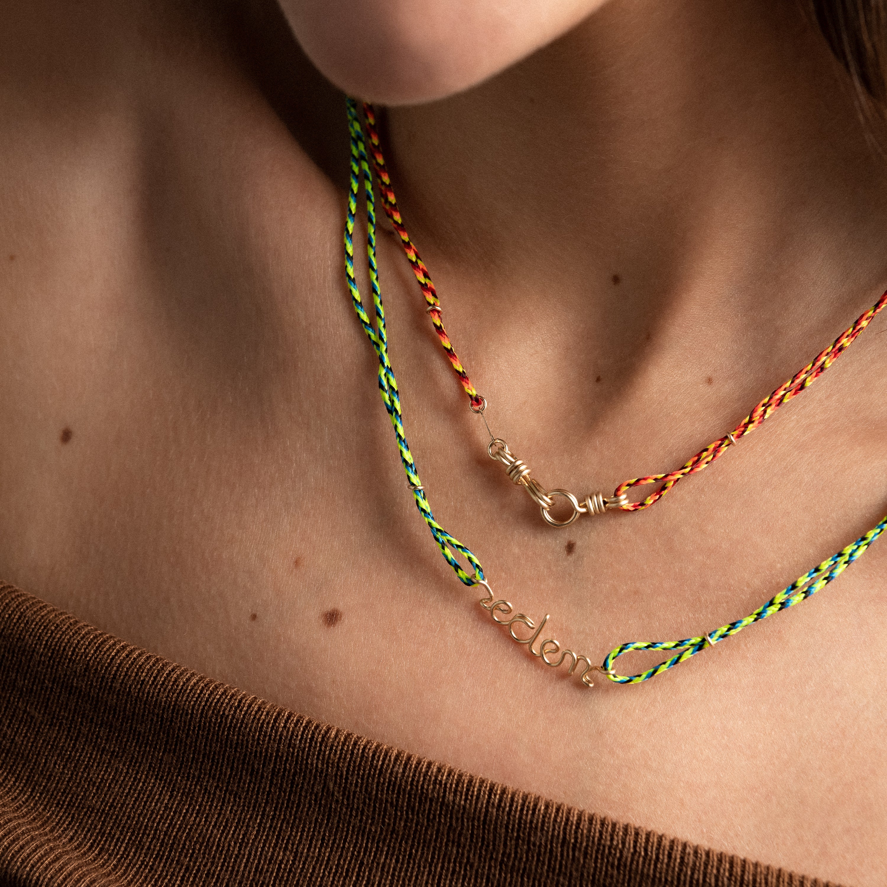 Attache moi Slim Knot Cord Necklace - 14k yellow gold filled