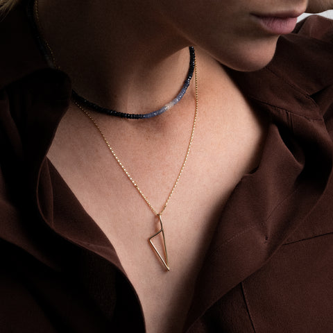 alternate image of Rivière Choker Necklace - blue sapphire