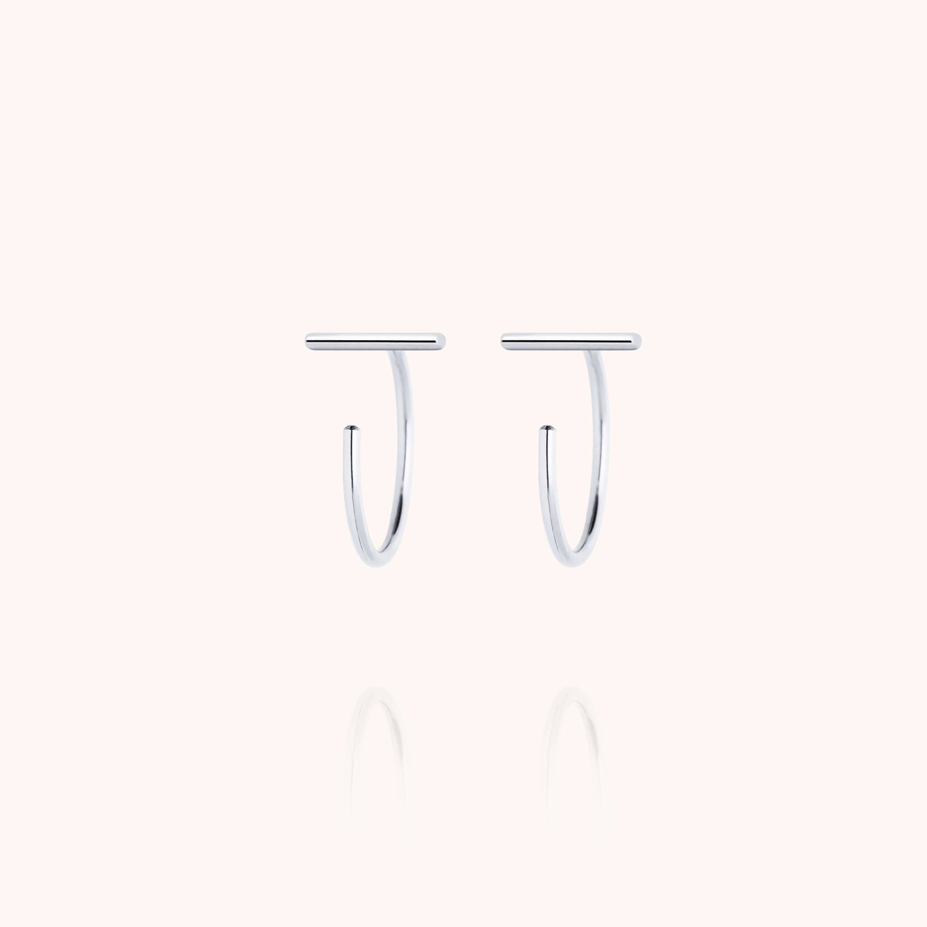 Boucles d'Oreilles Mini Créoles Éos en argent sterling 925 — façonné à la main à Paris