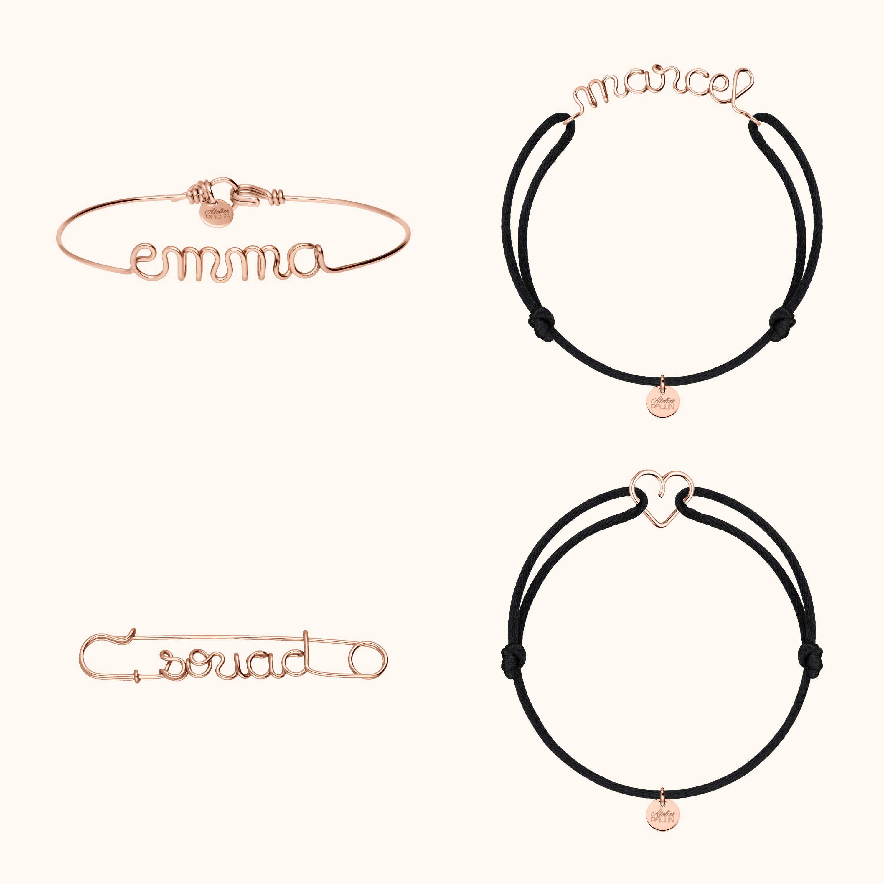 Coffret L'Original - or rose laminé initiale gold filled 14k Atelier Paulin