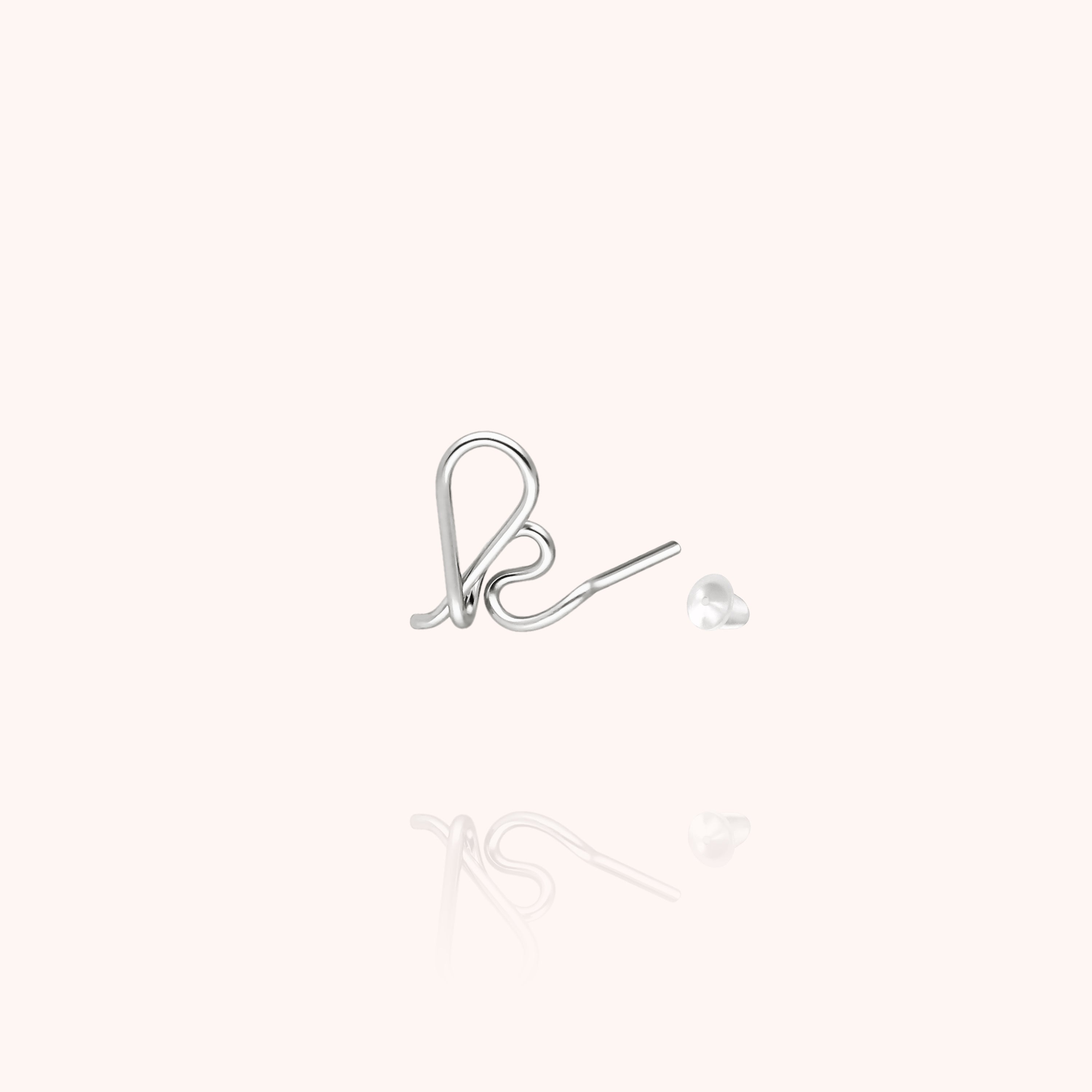 Puce d'Oreille Originale Initiale - argent