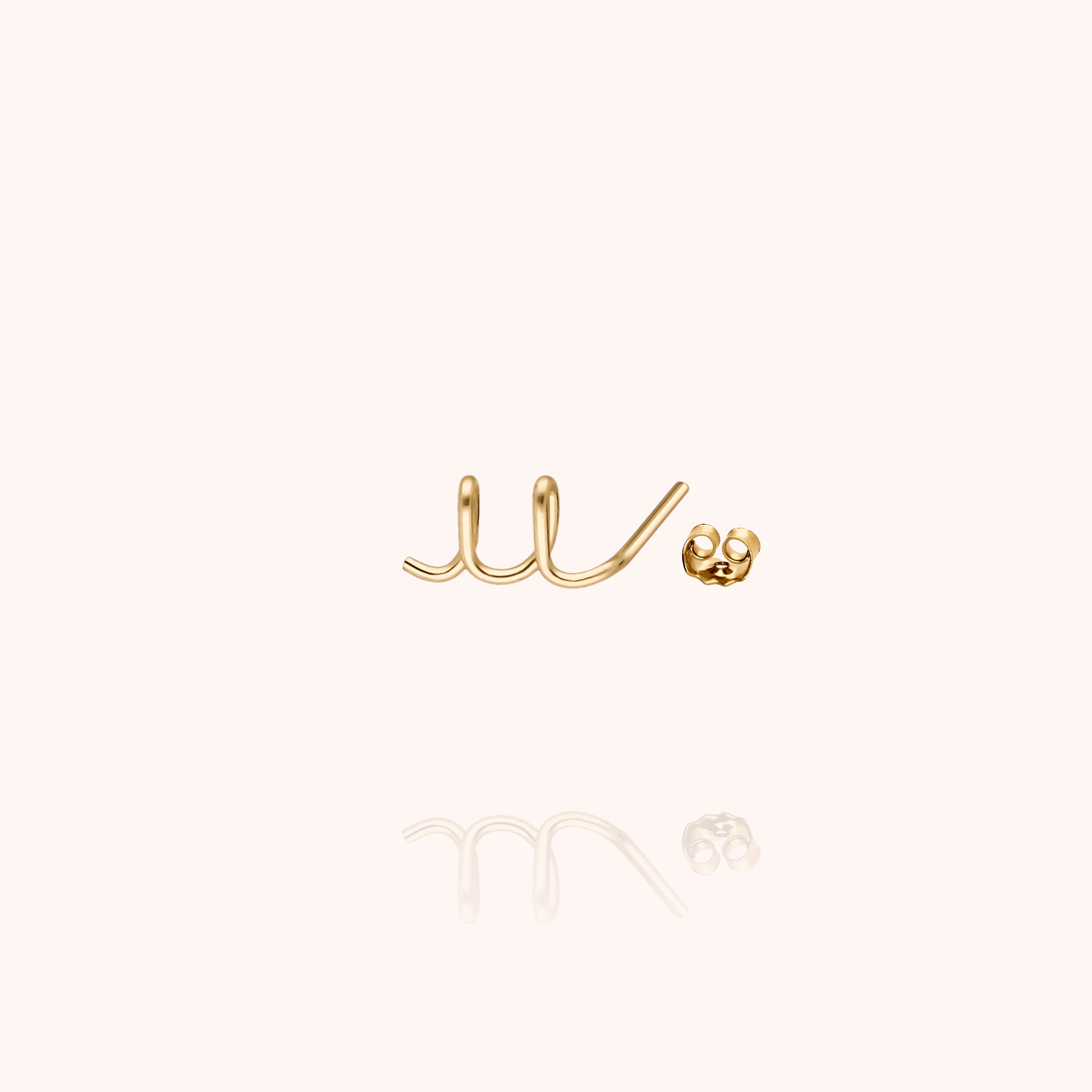 Originale Initiale Stud - 18k yellow gold filled