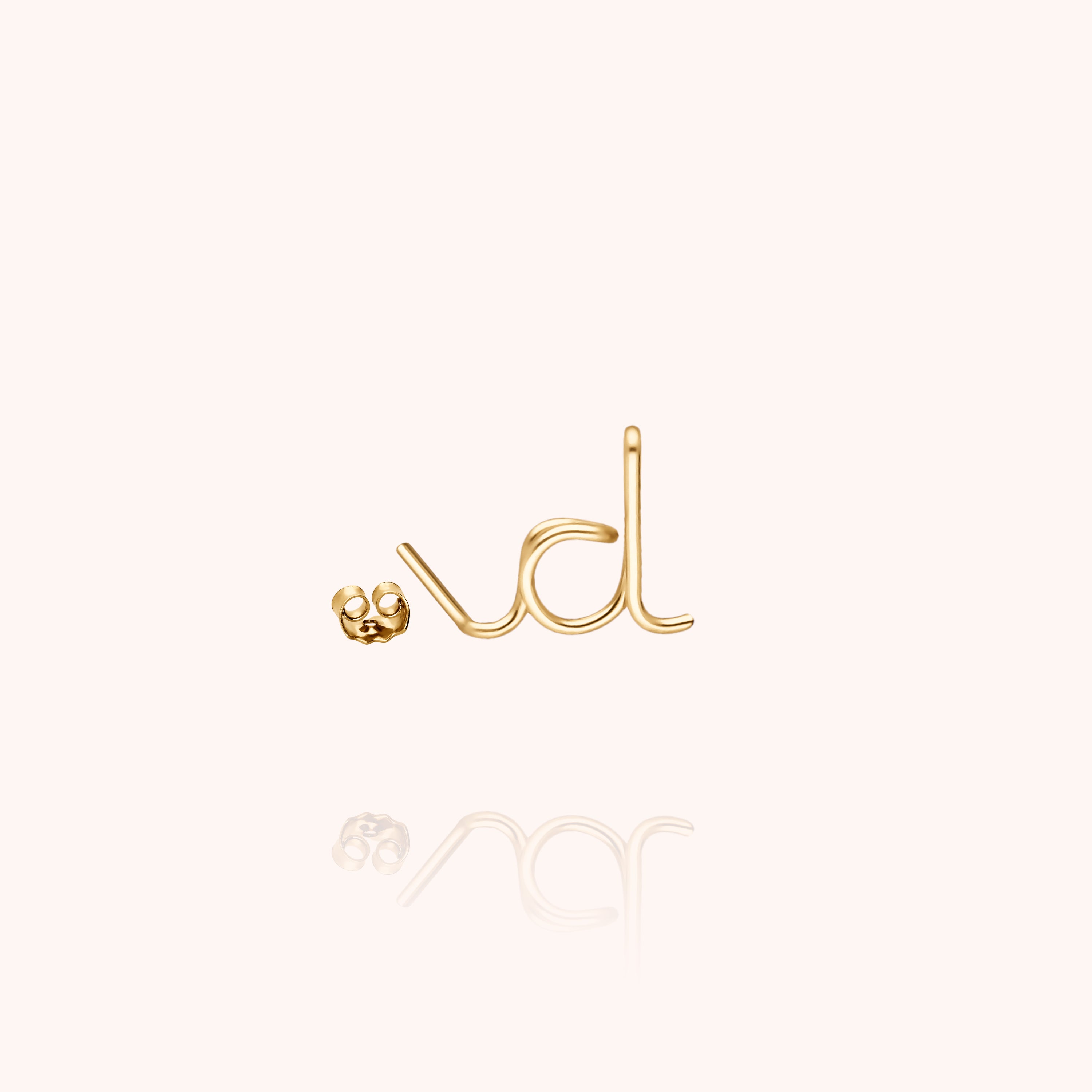 Originale Initiale Stud - 18k yellow gold filled