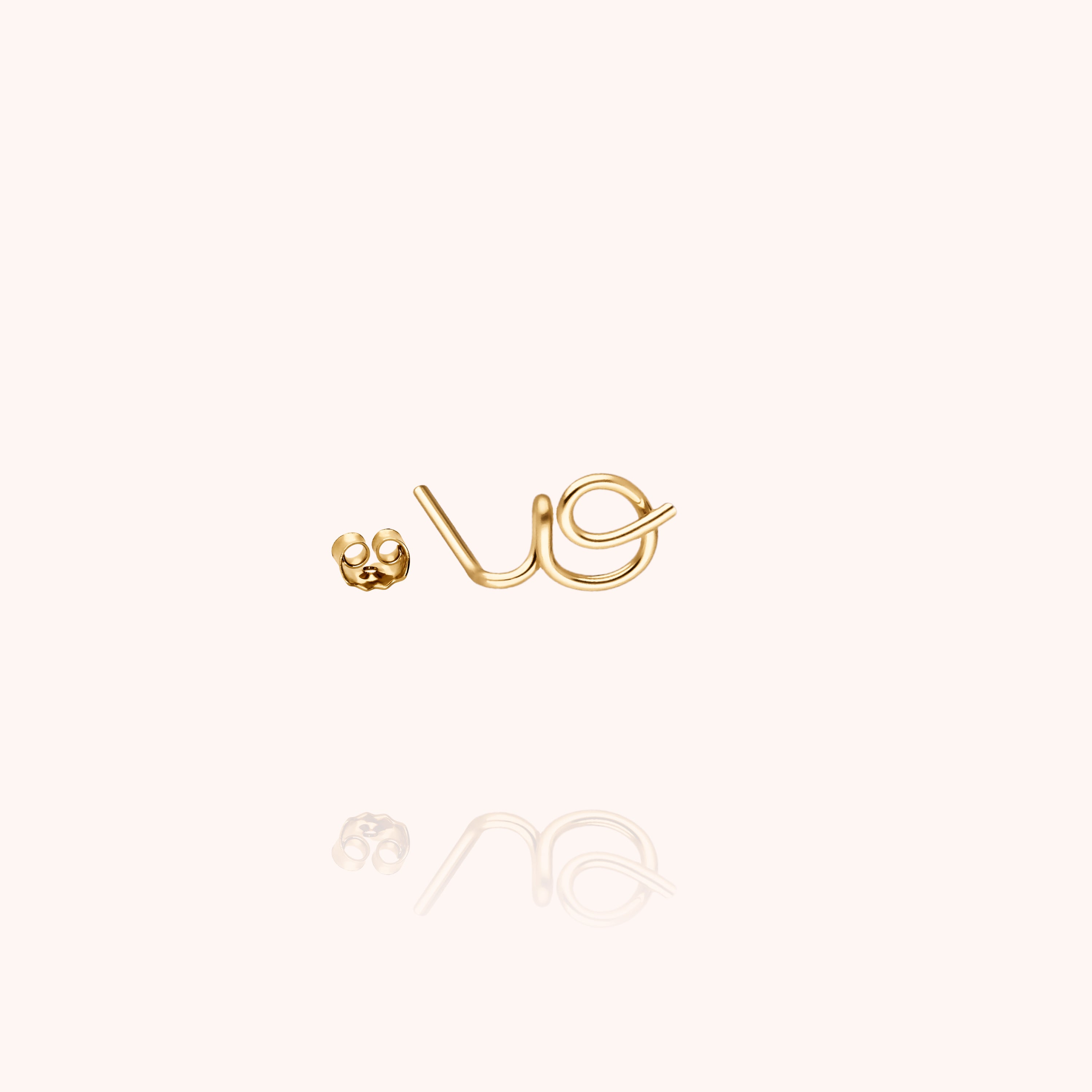 Originale Initiale Stud - 18k yellow gold filled