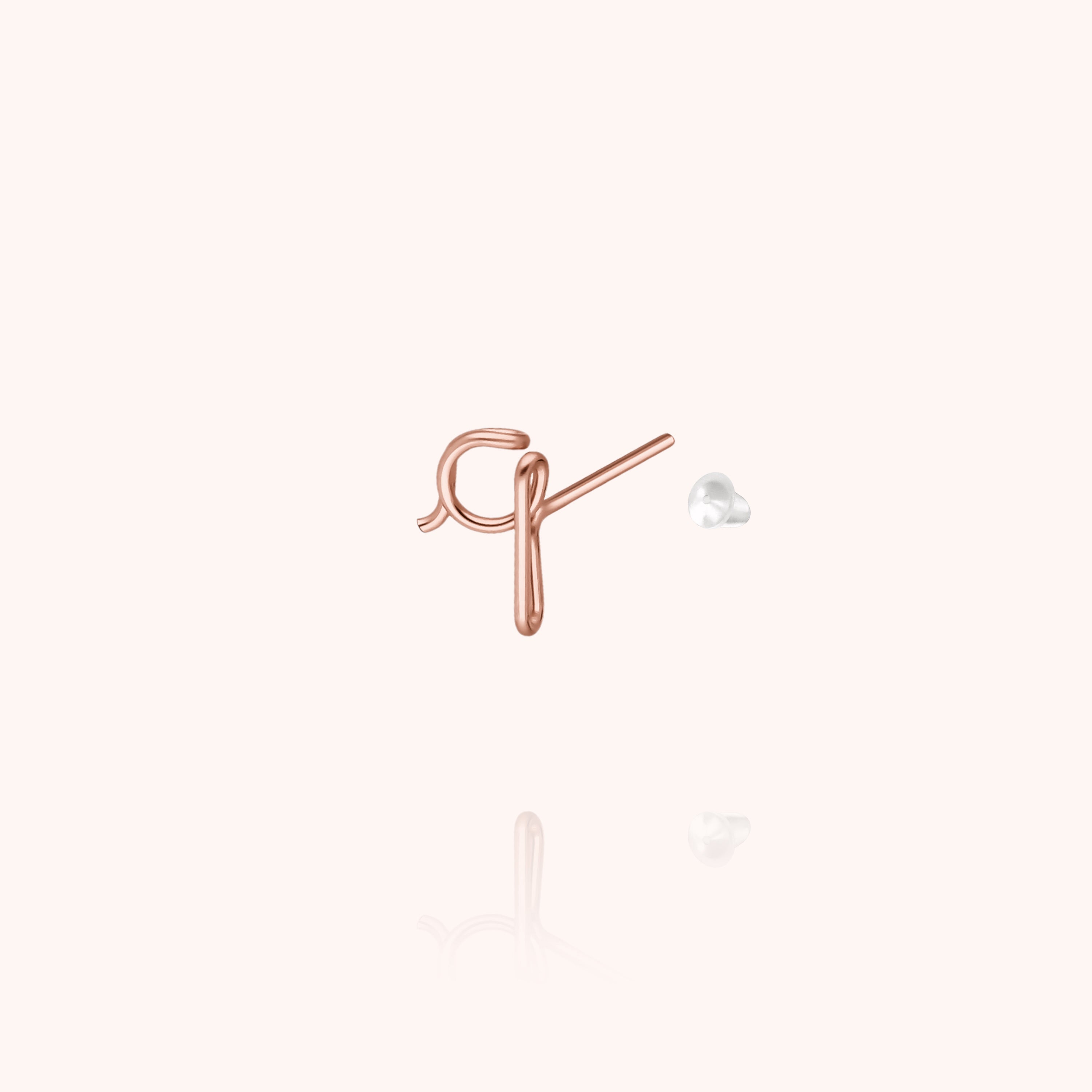 Originale Initiale Stud - 14k rose gold filled
