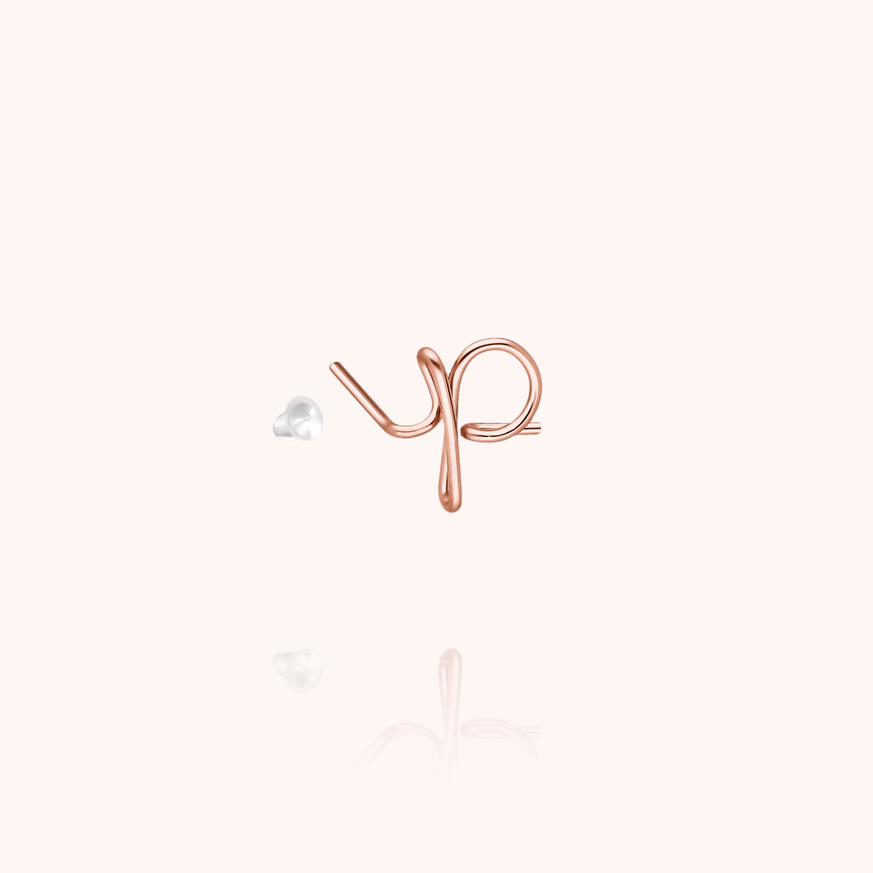 Originale Initiale Stud - 14k rose gold filled