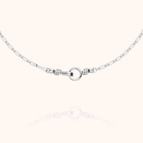 alternate image of Attache moi Rectangle Chain Necklace - silver