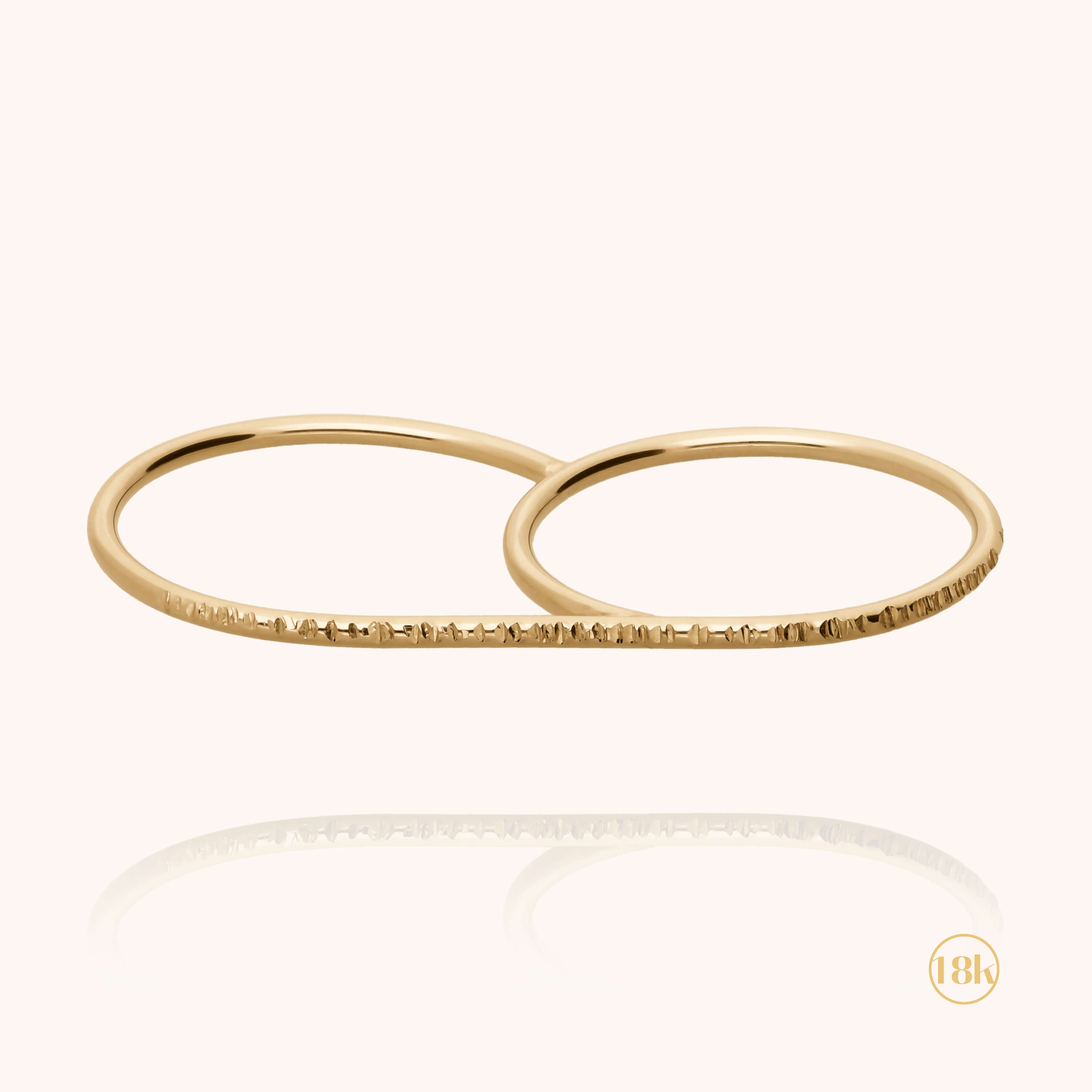 Bague Double Anneaux Artémis - or jaune 750/1000 initiale personnalisée Atelier Paulin