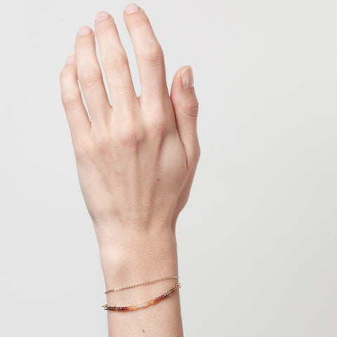 alternate image of Double Tour Chain Bracelet - fauve sapphire