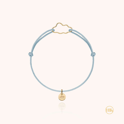 18k yellow gold - light blue