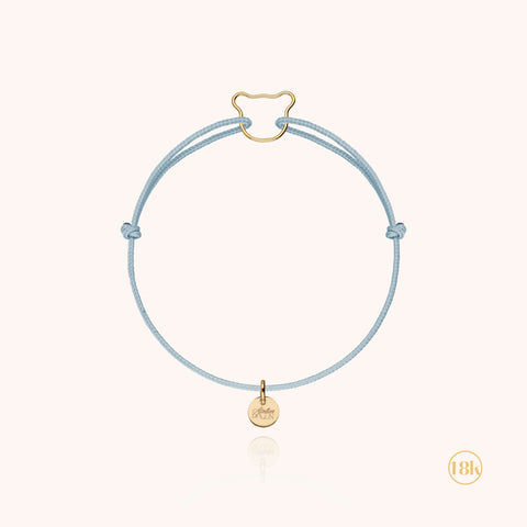 18k yellow gold - light blue