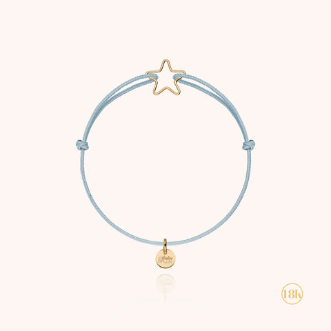 18k yellow gold - light blue