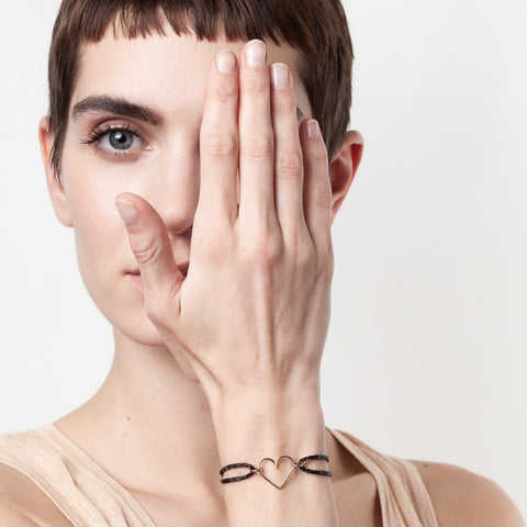 alternate image of Lurex Heart Cord Bracelet - 14k yellow gold filled