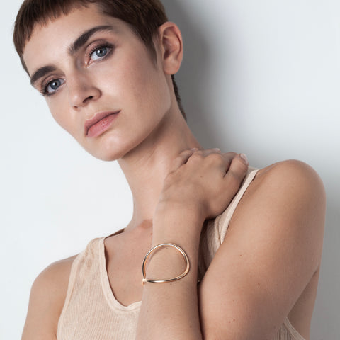 alternate image of E Outline Cuff Bracelet - 14k yellow gold filled