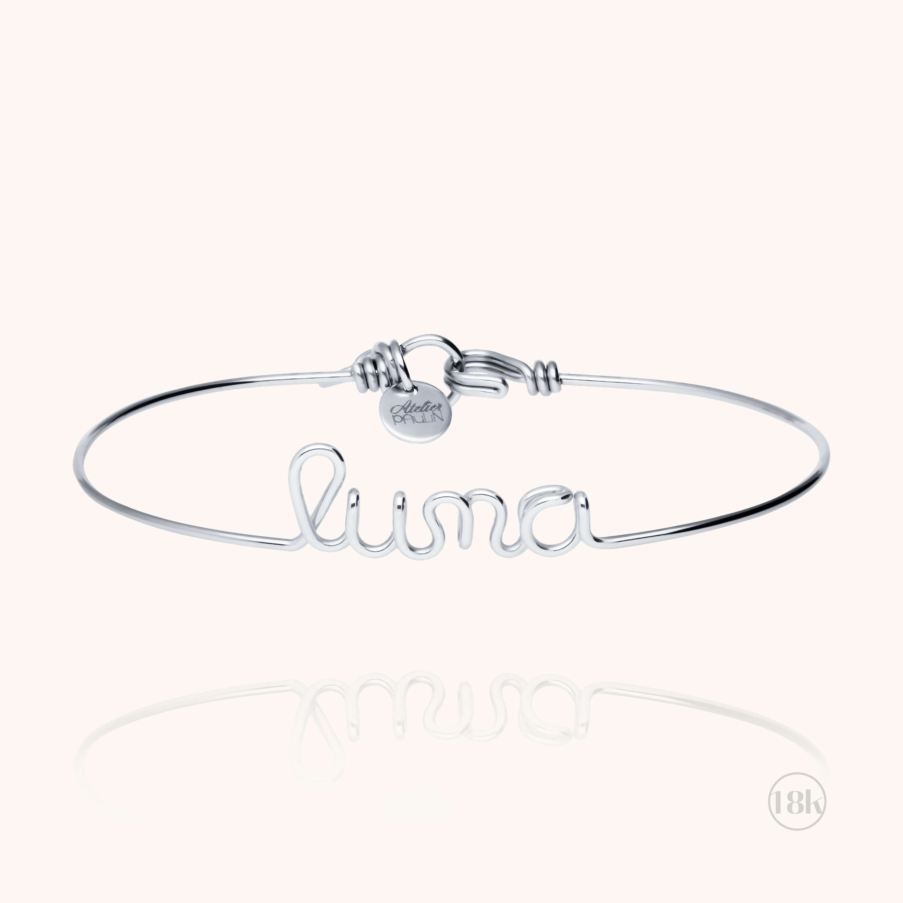 Bracelet Original Personnalisé - or blanc 750/1000 initiale Atelier Paulin