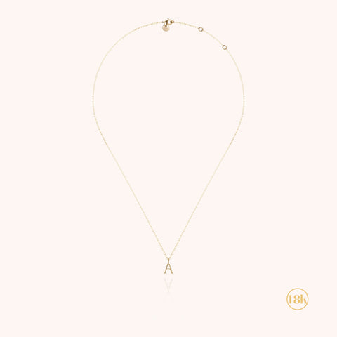 alternate image of Capital Initial Necklace - 18k yellow gold