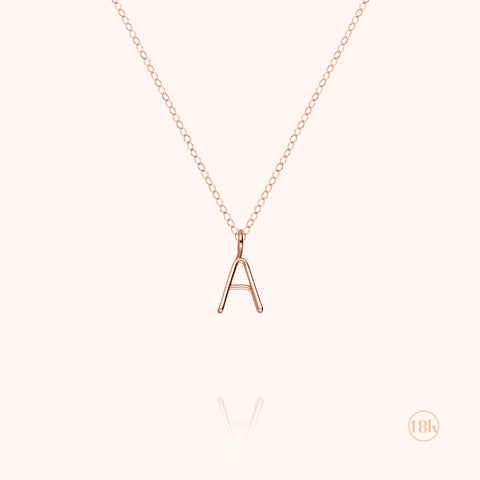 alternate image of Capital Initial Necklace - 18k rose gold