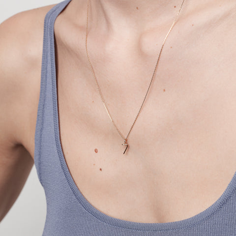 alternate image of Number Necklace - 18k yellow gold