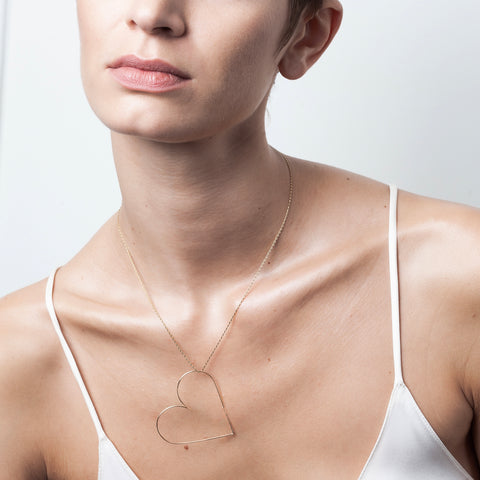 alternate image of Small Heart Necklace - 14k yellow gold filled