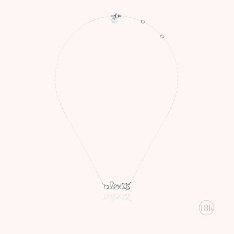 alternate image of Richelieu Personalized Necklace - 18k white gold