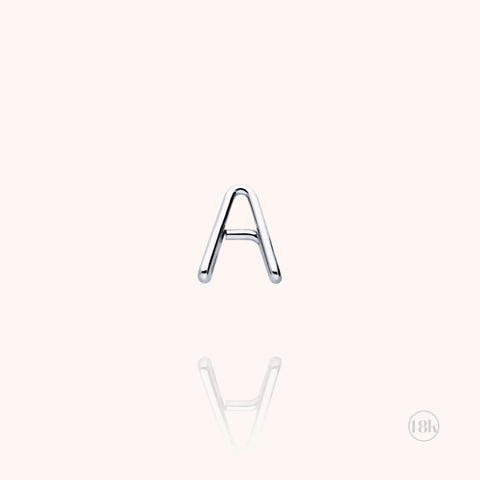 alternate image of Capital Initial Stud - 18k white gold