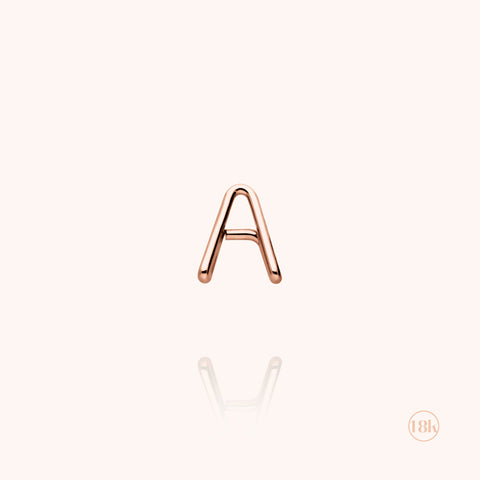 alternate image of Capital Initial Stud - 18k rose gold